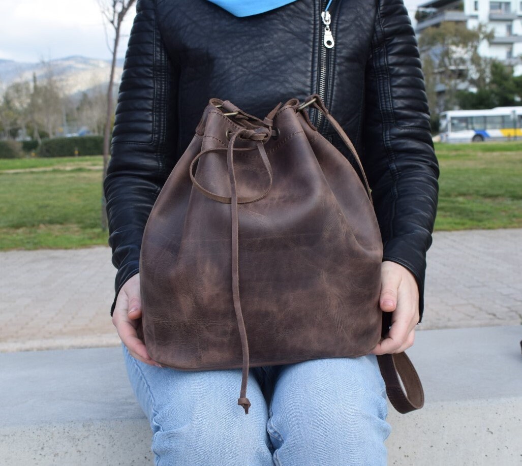 Leather Bucket Crossbody for Women - ShopStyle Shoulder Bags