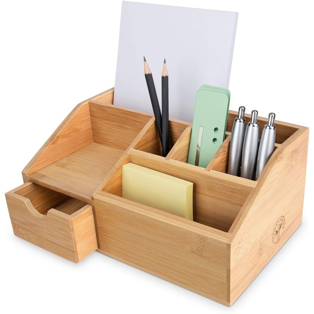 Amazon.com: DOCMON Desk Organizer with 2 Drawers, Cute Pen Pencil ...