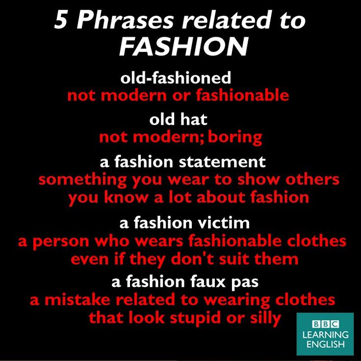 5 Phrases related to FASHION